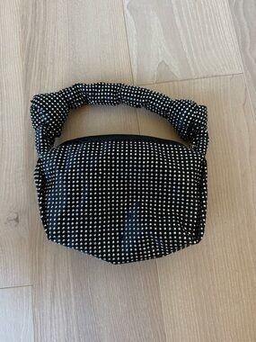 J. Crew Black Studded Mini Top-Handle Clutch
